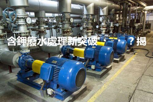 含鉀廢水處理新突破？揭秘鉀元素回收的以后之路！